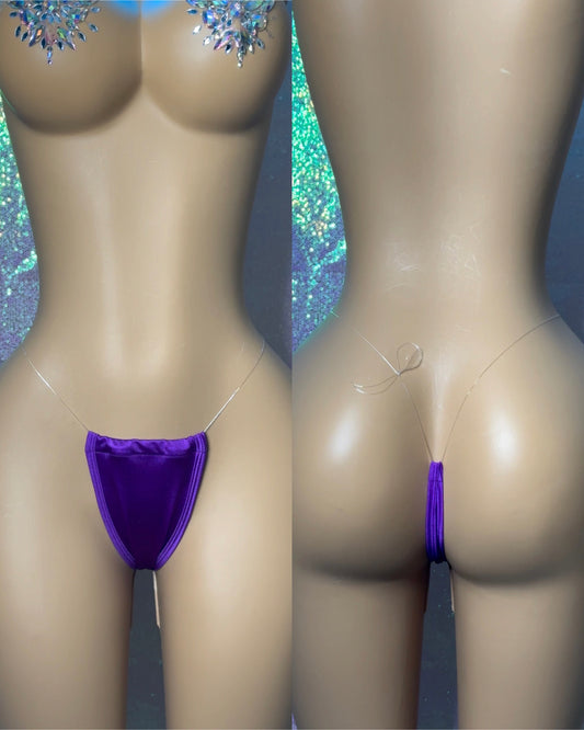 Purple Clear String Thong