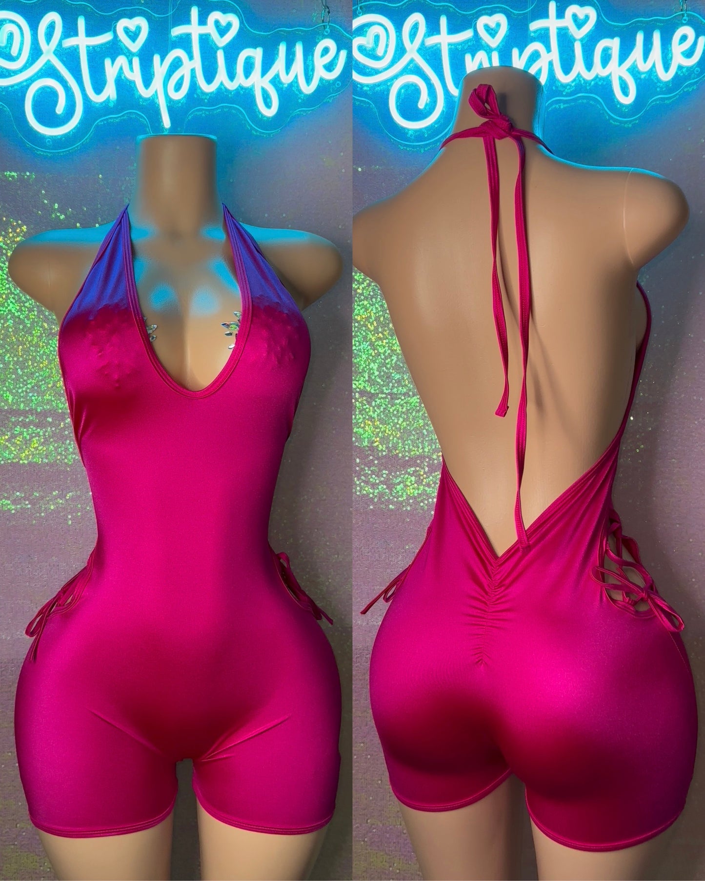 Magenta BG Butt Scrunch Romper