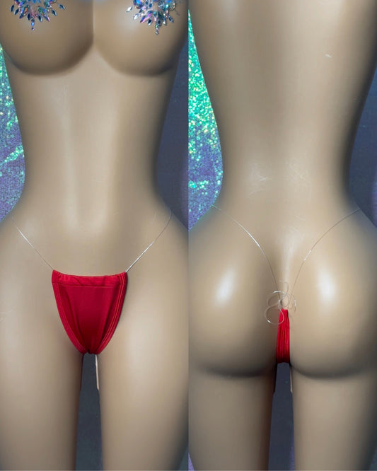 Red Clear String Thong