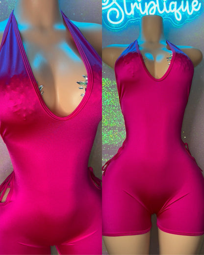 Magenta BG Butt Scrunch Romper